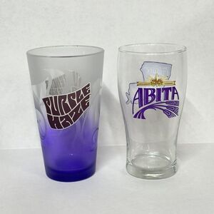 Abita Beer Pint Glasses Purple‎ Haze Louisiana Culture On Tap Barware LOT OF 2